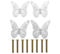 KOMBIUDA 4 Pomos para Armarios y Cajones de Aleación de Zinc Tiradores Grandes Distancia entre Orificios de 32 MM Color Cromo Brillante Juego de 4 Unidades para Muebles y Decoración de