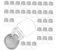 KOMBIUDA 48 Piezas Botellitas Pequeñas de Vidrio Transparente con Tapas de Aluminio Frascos Redondos Vacíos para Aromaterapia y Muestras Botellas con Cierre de Rosca para Líquidos y