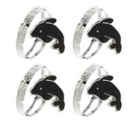 KOMBIUDA 4piezas Anillo Termocrómico de Humor Ajustable para Niñas Adolescentes Joyería Que Cambia de Color Anillos por Paquete para Bolsas de Relleno y Fiestas de Cumpleaños