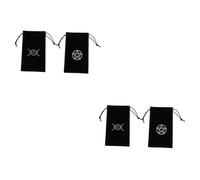 KOMBIUDA 4piezas Bolsa De Tarot De Diseño De Pentáculo Bolsa De Tela Cuerda Para Almacenar De Tarot y Joyas Práctica y