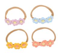 KOMBIUDA 4piezas Diadema de Flores para Niña Diademas Elásticas Margaritas Cintas Pelo Flores para Recién Nacidas y Bebés
