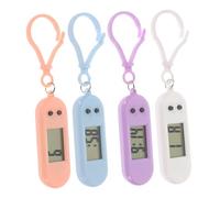 KOMBIUDA 4piezas Reloj De Bolsillo Llavero Digital Portátil Duradero Pantalla Clara para Niño Niña Estudiantes Uso Diario Compacto