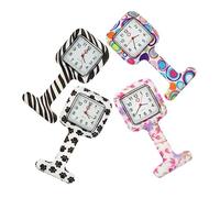 KOMBIUDA 4piezas Reloj De Enfermera De Silicona Resistente y Portátil Reloj De Bolsillo Colgante con Diseño Creativo Práctico para Estudiantes y Profesionales Médicos