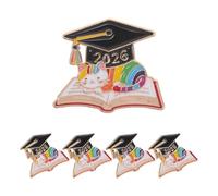 KOMBIUDA 5 broches de graduación de 2026, insignia de birrete, pin de solapa de graduado de 2026, pin del último día de clases, insignias de solapa de gato tumbado en un libro, regalos