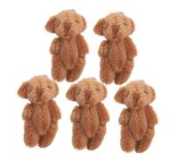 KOMBIUDA 5 Piezas Juguetes Simulados De Oso De Peluche Osa Menor Juguetes De Peluche De Animales Pequeños Osos Favores De La Fiesta De La Ducha Llavero Oso Little Bears Artesanía Felpa Café