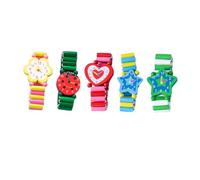 KOMBIUDA 5 Piezas Reloj de Madera para Juguete Educativo Colorido Duradero Formas Divertidas Aprendizaje Creativo Color Aleatorio Color Aleatorio