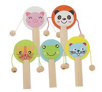 KOMBIUDA 5 Piezas Sonajero De Madera Cacerola Robot De Juguete Juguetes Artificial Bastidores Cesta Cuenco De Roca De Reptil Caja De Cd Juego Rompecabezas Roti Magnético Desct Mascota Álbum