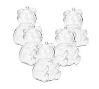 KOMBIUDA 5piezas Bear Shaped Candy Boxes Cute Transparent Plastic Treat Containers for Birthday Parties Showers and Gender Reveal Celebrations