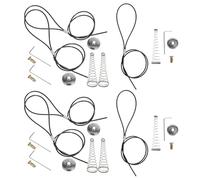 KOMBIUDA 6 Juegos Juego de 6 Cerraduras de Gancho con Resorte Ajustable y Cable de Liberación para Puertas y Cercas, Herrajes Metálicos Resistentes para Jardín, Patios y Portones,