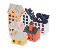 KOMBIUDA 6 Piezas De Adornos De Villa Minicasas para Manualidades Estatuas De Jardín para Exterior Figuras Decorativas En Miniatura para Césped Casas De Pueblo Casas Pequeñas
