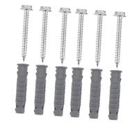 KOMBIUDA 6 piezas Kit de Anclajes de Plástico con Tornillos Autoperforantes para Montaje de Soportes de Tv y Electrodomésticos Resistente la Corrosión y
