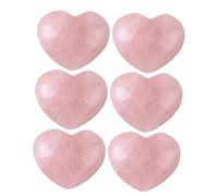 KOMBIUDA 6piezas Love Heart Stones Piedras De Cristal Natural Para Sanación y De Chakra Decoración Forma De Corazón Energía Positiva
