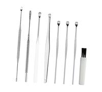 KOMBIUDA 8piezas Pinzas Para Oídos Inoxidable Herramientas De Limpieza Cuchara De Masaje Para Oídos Depiladora De Cejas