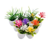KOMBIUDA 9 Piezas Microescenas Decorativas Mini Macetas Plantas Artificiales Realistas para Casa de Muñecas Accesorios Miniatura para Jardines y Dioramas