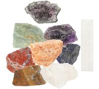 KOMBIUDA 9piezas Piedras De De Cristal Para Chakras Decoración Para Yoga y Relajación Cristales Multifuncionales Para Hogar Energía Delicada y Protección Natural