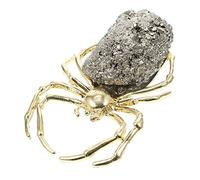 KOMBIUDA Adorno De Araña De Cristal Natural Mineral De Pirita Decoración De Halloween Efecto Decorativo Único y Brillante Artículo De Arte Espacios Creativos