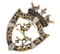 KOMBIUDA Alfiler Vintage para Hombre y Mujer en Aleación de Zinc Dorado Diseño de Emblema y Escudo, Adecuado para Bodas y Fiestas, Accesorio Elegante y Decorativo