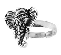 KOMBIUDA Anillo Ajustable de Elefante Vintage de Aleación Metálica para Mujer, Joyería con Diseño Estético para Uso Diario, Tamaño Único, Estilo Retro