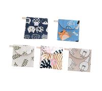 KOMBIUDA Bolsa De Almacenamiento De Algodón y Lino para Compresas y Tampones 5 Piezas Diseño Adorable para Mujer Exterior