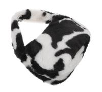 KOMBIUDA Bolso de Hombro de Felpa con Estampado de Vaca Ligero y Cómodo para Mujer Gran Capacidad para Móvil y Cosméticos Bolso de Mano Informal para Invierno y Fiestas al Aire