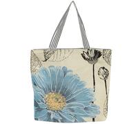 KOMBIUDA Bolso Tote de Lona Resistente con Estampado Original Gran Capacidad Reutilizable para Compras Playa y Uso Diario Bolso Casual de Hombro para Mujer