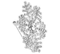 KOMBIUDA Broche de Pedrería con Diseño de de Elegante Accesorio para Bodas y Mujeres Pin de Solapa con Cristales Brillantes para Invierno y Ocasiones Especiales