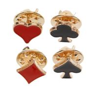 KOMBIUDA Broche decorativo para mujer y pin de solapa de aleación de zinc, diseño de corazones, tréboles, picas y gemas, embellece solapas y cuellos en cualquier ocasión