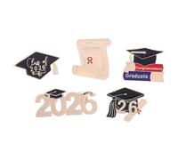 KOMBIUDA Broches de Esmalte para Graduación 5 Piezas, Pins Conmemorativos de Metal Esmaltado, Accesorio Ligero para Solapa en Ceremonia y Fiesta Clase 2026