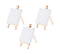 KOMBIUDA Caballete Triangular de Pino para 3 Piezas Mini Soporte de Pintura Decorativo para Escritorio Adorno DIY para Casas en Miniatura Accesorio Creativo para Juguetes y Manualidades