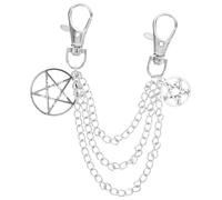 KOMBIUDA Cadena para Zapatos Metálica Dije de Estrella, Joyería para Zapatillas Unisex, Accesorio de Aleación Plateada para Decoración Deportiva y Urbana, Adorno Versátil para Calzado