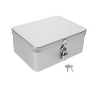 KOMBIUDA Caja De Almacenamiento De Hojalata Retro Con Cerradura Y Llave Joyero Con Cerradura Bote De Lata Para Almacenamiento De Escritorio Caja De Recuerdos Para Hogar Y Oficina 6.69X4.92X2.87in