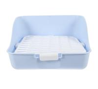 KOMBIUDA Caja Esquinera para Inodoro De Conejos y Pequeños Animales Bandeja con Rejilla Desmontable Base Filtrante Que Reduce Olores Fácil De Limpiar y Duradera para Entrenamiento De Mascot