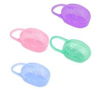 KOMBIUDA Caja Para Chupetes Portátil 4 Unidades Asa De Transporte, Estuche Multiusos De Material Pp Seguro y Resistente Para Guardar Chupetes y Accesorios De Ñiño