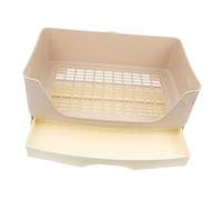 KOMBIUDA Caja para Conejos Bandeja Esquinera Cajón Extraíble Entrenador de Orinal para Mascotas Pequeñas como Conejos Cobayas y Hámsteres Diseño Antideslizante y Fácil de Limpiar Beige