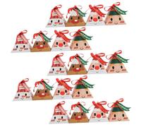 KOMBIUDA Cajas Triangulares Navideñas de Papel Superior 24 Piezas Mixtas para Regalos Dulces y Galletas en Fiestas de Navidad y Eventos Festivos