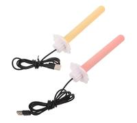 KOMBIUDA Calentador de Jaula para Pájaros 2 Piezas Percha Calefactable USB Plataforma para Loros Colores Rosa y Amarillo Varilla Calefactora para Periquitos y Cacatúas Adecuado para