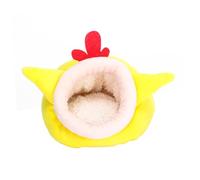 KOMBIUDA Cama para Hámster y Erizo Nido de Algodón Cálido y Suave con Diseño de Pollito Amarillo Nido Acolchado para Mascotas Pequeñas Cama Acogedora para Invierno Fácil de Lavar y Usar
