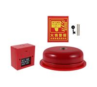 KOMBIUDA Campana de Alarma Eléctrica Roja Botón Activador y Montaje Pared Campana de Seguridad Resistente de Metal y Plástico para Alerta Sonora Tiendas y Fábricas