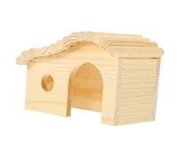 KOMBIUDA Casa de Hámster Madera Natural para Autoconstrucción Nido Espacioso con Balcón Escalera y Comedero Escondite para Cobayas Ratones y Pequeños Roedores