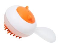 KOMBIUDA Cepillo de para Baño de Mascotas para Perros y Gatos Cepillo Pequeño de Silicona Suave Naranja Dispensador de Gel de Baño Herramienta Multifuncional para Aseo y Limpieza