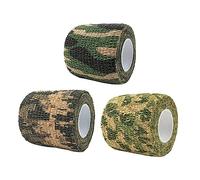 KOMBIUDA Cinta Adhesiva de Camuflaje para Exteriores Autoadhesiva, Fácil de Rasgar, Reduce el Deslumbramiento, Tela No Tejida, Paquete de 3 Rollos Adecuado para Caza y Actividades al Aire
