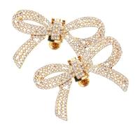 KOMBIUDA Clips para Zapatos de Boda y Adornos Extraíbles Gemas de Imitación, Hebillas de Zapato Lazo Metálicas, Accesorios Decorativos para Tacones y Sandalias, Pack