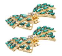 KOMBIUDA Clips para Zapatos Lazo y Cristales de Imitación, Accesorios para Mujer, Adornos Decorativos para Bodas y Fiestas, Aleación Resistente, Tamaño Compacto, Pareja de 2 Piezas Color