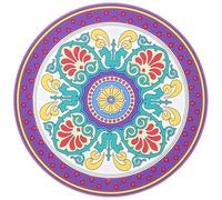 KOMBIUDA Cojín Redondo Grande Bordado para Cuenco Sonoro de Meditación, Almohadilla Decorativa Blanca para Terapia de Sonido Budista, Accesorio Artesanal para Cuencos de Música y Meditar