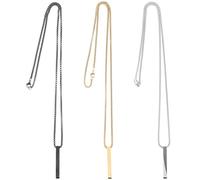 KOMBIUDA Collar Colgante de Barra 3 Piezas Acero Inoxidable Cadenas para Hombre y Mujer Collares Rectangulares Metálicos Modernos Accesorio de Hip Hop Casual y Urbano