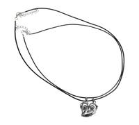 KOMBIUDA Collar de Pareja Forma de Corazón Colgante Costura Magnética Cadena de Proyección Cuello Obsequio para Pareja para Usar Juntos Citas