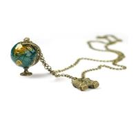 KOMBIUDA Collar Telescopio de Globo Vintage Colgantes Antiguos Joyería Mujer Bronce Antiguo Cadena de Suéter de Cuerpo Largo Accesorio para Obsequio y Uso Diario