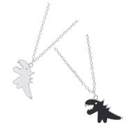 KOMBIUDA Collares Enamorados Colgante de Dinosaurio Diseño a Juego Material Duradero Largo Ajustable Regalos Aniversario Novios y Parejas Joyería para Él Ella