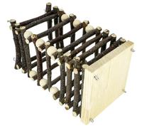 KOMBIUDA Comedero de Madera para Conejos Estante Colgante, Soporte de Almacenamiento para Hámster y Cobayas, Contenedor para Alfalfa, Accesorio de Alimentación para Jaulas Pequeñas,