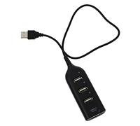 KOMBIUDA Concentrador USB 2.0 de 4 Puertos Portátil para Ordenador, Diseño Compacto, Alta Velocidad y Disipación Térmica, Adecuado para Oficina, Hogar y Viaje, Color Negro